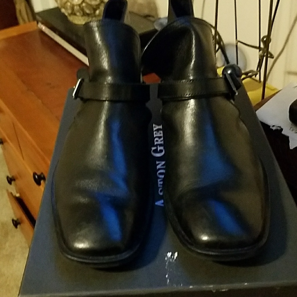 Black Leather Ankle Boots